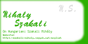mihaly szakali business card